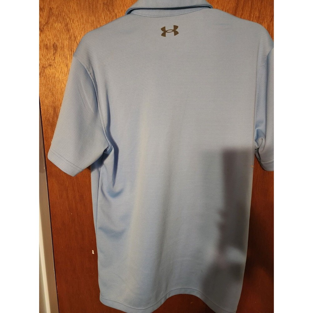 Under Armour  Loose Fit Polo Shirt Mens Size M Light Blue Golf Short Sleeve - Picture 4 of 4